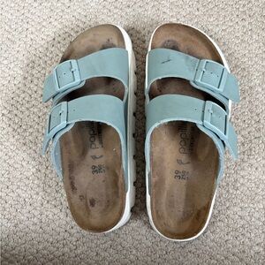 Papillio by Birkenstock Teal Blue Footbed Sandals